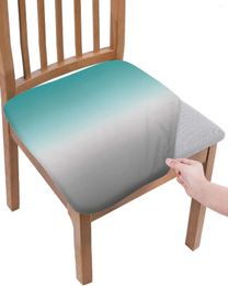Chair Covers Cyan Turquoise Gray Gradient Seat Cushion Stretch Dining Cover Slipcovers For Home El Banquet Living Room