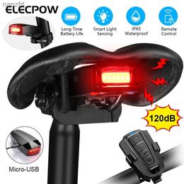 Alarm systems Elecpow Bicycle Burglar Alarm Taillight Intelligent Brake Sensor Wireless Waterproof Remote Control USB Charging Bicycle Tail Light Horn WX