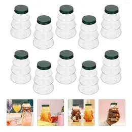 Vases 10 Pcs Christmas Drink Bottle Plastic Juice Holders Water Bottles Kids Airtight Caps Drinking Sealing Milk Jug