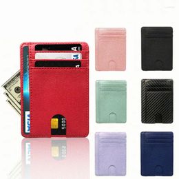 Wallets Slim PU Leather Wallet Credit ID Card Holder Purse Money Case Cover Portable Simple Exquisite Compact Male Female Storage Bag