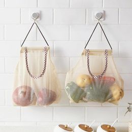 Storage Bags Kitchen Mesh Bag Multi-functional Portable Hollow Breathable Fruit Vegetable Garlic Onion (1PC)