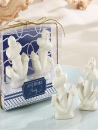 20sets 40pcs Anchors Away White Ceramic Anchor Salt and Pepper Shaker Shakers Ocean Themed Wedding Party Favors Gifts Gift8267908