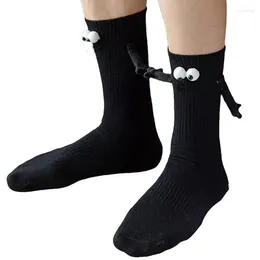Men's Socks Cartoon 3D Magnetic Mid-Tube Doll Soft Cotton Breathable Anti-Slip Couple Holding Hands For Friends Families