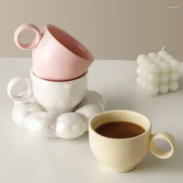 Mugs Creative Home Coffee Cup And Saucer Set Cute Girl High Appearance Office Drinking Simple Ceramic Mug