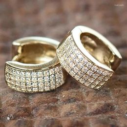 Hoop Earrings Classic Small Circle 4 Row CZ Women/Men Silver Color/Gold Colour Delicate Accessories Party Timeless Jewellery