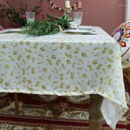 Table Cloth Christmas Tablecloth Rectangle Waterproof Tree Elk Snowflakes Print Polyester Cover For Holidays Party