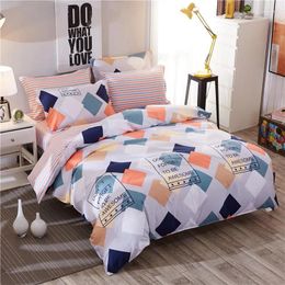 Bedding Sets Plaids Style Lattice Cross 3/4pcs Polyester Set Duvet Cover Bed Sheets Pillowcase Bedlinen