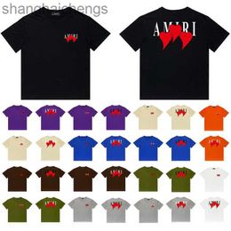 Trend Original 1to1 Amirirs t Shirts Designer Long Term Stock New Red Love Print Casual Hip Hop High Street Round Neck Short Sleeve T-shirt with Logo