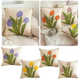 Pillow Satin Pillowcases Standard Flower Embroidered 3d Cover Bedside Sofa Pillows For The Couch