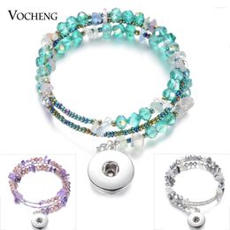 Charm Bracelets 10pcs/lot Est Gingersnaps Jewellery Vocheng Crystal Snap Bracelet 4 Colours Interchangeable Fit 18mm NN-711 10