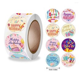 Gift Wrap 500Dot Happy Birthday Stickers Package Party Sealling Sticker Decoration Baby Shower Supplies