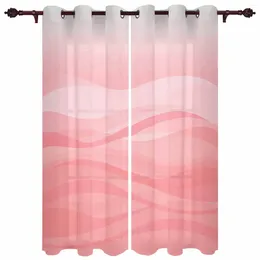 Curtain Gradient Water Ripple Pink Outdoor For Garden Patio Drapes Bedroom Living Room Kitchen Bathroom Window