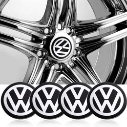 Car Stickers 4PCS 56mm 65mm Car Wheel Centre Hub Emblem Sticker for VW Volkswagen Golf Polo Passat Touran Jetta accessories T240513