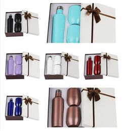 Sublimation Wine tumbler set 500ml mix Colours tea sets stainless steel double wall insulated with wine bottle two tumblers gift se1196368