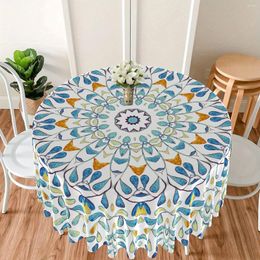 Table Cloth Elegant Botanical Pattern Floral Home Kitchen Living Room Dustproof Round Tablecloth Holiday Party Dinner Decoration