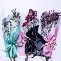 Gift Wrap 50PCS Single Bouquet Small Bags Halfclear Decorative Pattern Waterproof Multi-bag Flower Bag Floral Packaging Material