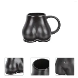 Mugs Ass Cup Funny BuShape Water Shaped Multi-function Ceramic Portable Milk Black Suit Holder