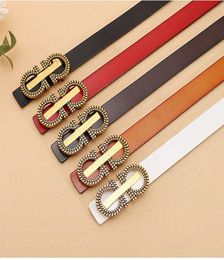Luxury designer belt fashion classic solid Colour Gold Round belts for womens mens designers Vintage Pin needle Buckle Beltss 5colo8732005