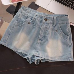 Women's Jeans Light-colored Denim Half-body Shorts Anti-walking Skirt Pants Versatile High-waisted A Word Girl Short