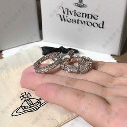 Designer High version Westwoods high-end dual Colour diamond Saturn detachable two band rings Nail 9E0K