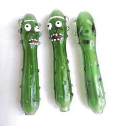 Funny Smoking Glass Pipe Cucumber Heady tobacco Hand insect Cigarette pyrex Colourful spoon Pipes Tool Accessories oil Rigs ZZ