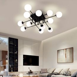 Milk Glass Ceiling Light Modern Ceiling Lamp Living Room Lighting Fixture Bedroom Surface Mount E27 Bulb ceiling lights