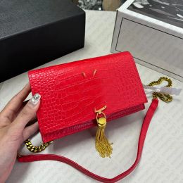 Tassel Chain Bag Sunset Crossbody Bags Lady Envelope Purse Luxury Shoulder Bags Leather Women Bags Evening Bags gold chain Women Handbags Clutch Bags Flap Purses