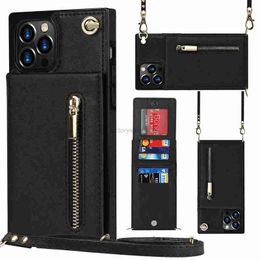 Cell Phone Cases Shockproof Phone Cases for iPhone 14 13 12 11 Pro Max X XS XR 7 8 Plus Skin Feeling PU Leather Crossbody Protective Case with Zipper Coin Purse and Shoulde