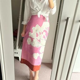 Skirts 2024ZAR Spring/Summer Women's Sweetheart Western Style Slimming Linen Blended Straight Half Length Skirt Trend