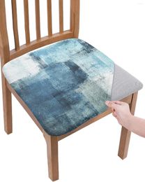 Chair Covers Oil Painting Abstract Geometric Blue Seat Cushion Stretch Dining Cover Slipcovers For Home El Living Room
