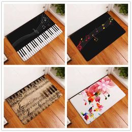 Carpet Music piano note printing Halloween entrance door super absorbent bathroom mat anti slip kitchen floor carpet home decoration H240514