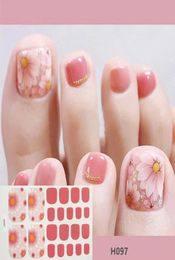 22 tips Glitter Series Powder Sequins Fashion Toe Nail Art Stickers Collection Manicure DIY Nail Polish Strips Wraps for Party Dec2055011