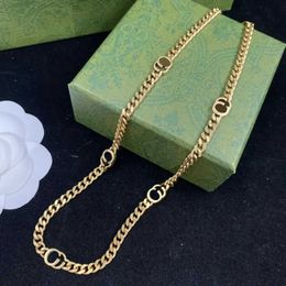 Womens Gold Necklace Pendant Designer Long Letter Chains Necklaces Mens g Luxury Jewelry Woman Golden Chain Neckwear Wedding Gift Jewlery Party 231141d DEQI
