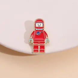 Brooches Cartoon Red Robot Enamel Pins Cute Space Astronaut Brooch Metal Badges Custom Lapel Clothes Hat Bag Jewelry Accessories Gifts