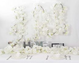 Decorative Flowers Wreaths 2Pcs Artificial Cherry Blossom Vine White Petal Forever Plants Garland For Home Decoration Wedding Pa5943764