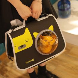 Cat Carriers Transparent Carrier Bag Outdoor Travel Portable Pet One-Shoulder Backpack Cartoon Space Small Dog Cage Supplies