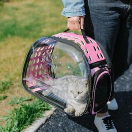 Cat Carriers Transparent Backpack Fashion Pet Bag Carrier For Cats Space Foldable Breathable Travel Outdoor