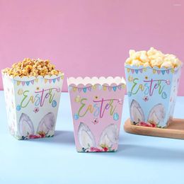 Gift Wrap 6pcs Easter Paper Popcorn Cup Boxes For Kids Candy Biscuit Package Box Party Favour Happy Birthday Decor