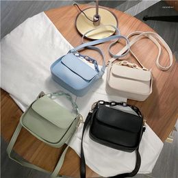 Shoulder Bags 2024 Simple Fashion Women Ladies Hand Diagonal Small Flap Pu Leather Messenger Bag One