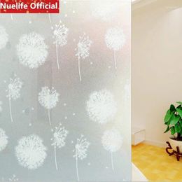 Window Stickers 45 500cm White Dandelion Pattern Glass Film Office Living Room Bedroom Kitchen Bathroom Shop Sliding Door Opaque PVC