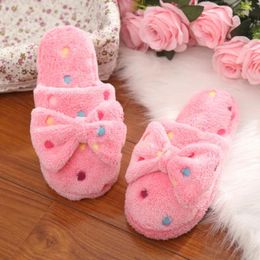 Slippers Linen Cotton Warm Shoe Anti-Slip House Shoes Cute Bow-knot Flat Slipper For Women Designer Pantuflas De Mujer