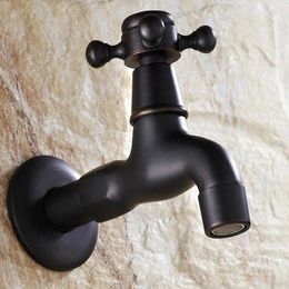 Bathroom Sink Faucets Dark Black Oil Rubbed Brass Extra Long Wall Mounted Kitchen Laundry Faucet Taps Aav113