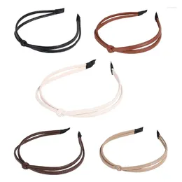 Party Supplies Thin PU Leather Headband For Female Simple Knotted Hairband Face Washing Women Daily Wear Hair Styling Tool