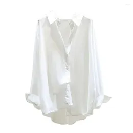Women's Blouses Women Lapel Shirt Summer Sun Protection Blouse Stylish With Long Sleeves For Spring Commuting