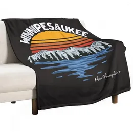 Blankets Vintage Lake Winnipesaukee Hampshire Souvenir Throw Blanket Flannel Comforter Warm For Winter