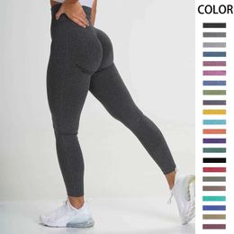 Active Pants Seamless legs womens sports ultra-thin tight fitting fitness waist womens clothing gym workout pantsL2405