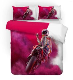 Bedding Sets Bed Three Piece Set Home Textile Four Classic Motorcycle Quilt Cover Thick Twill