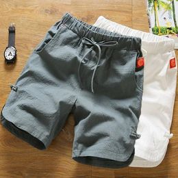 3 Quarter Male Short Pants Casual Drawstring Linen Cotton Mens Shorts Stylish Streetwear Deals Luxury Y2k Pack Summer Xl Ee 240514