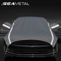 Car Covers SEAMETAL General Motors Half Cover Waterproof Outdoor Cover Oxford Car Body UV and Dust Protection T240509