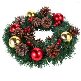 Decorative Flowers Outdoor Wreaths For Front Door Berry Pine Cone Balls Rattan Lintel Wreath Christmas Garland Party Decorations Household